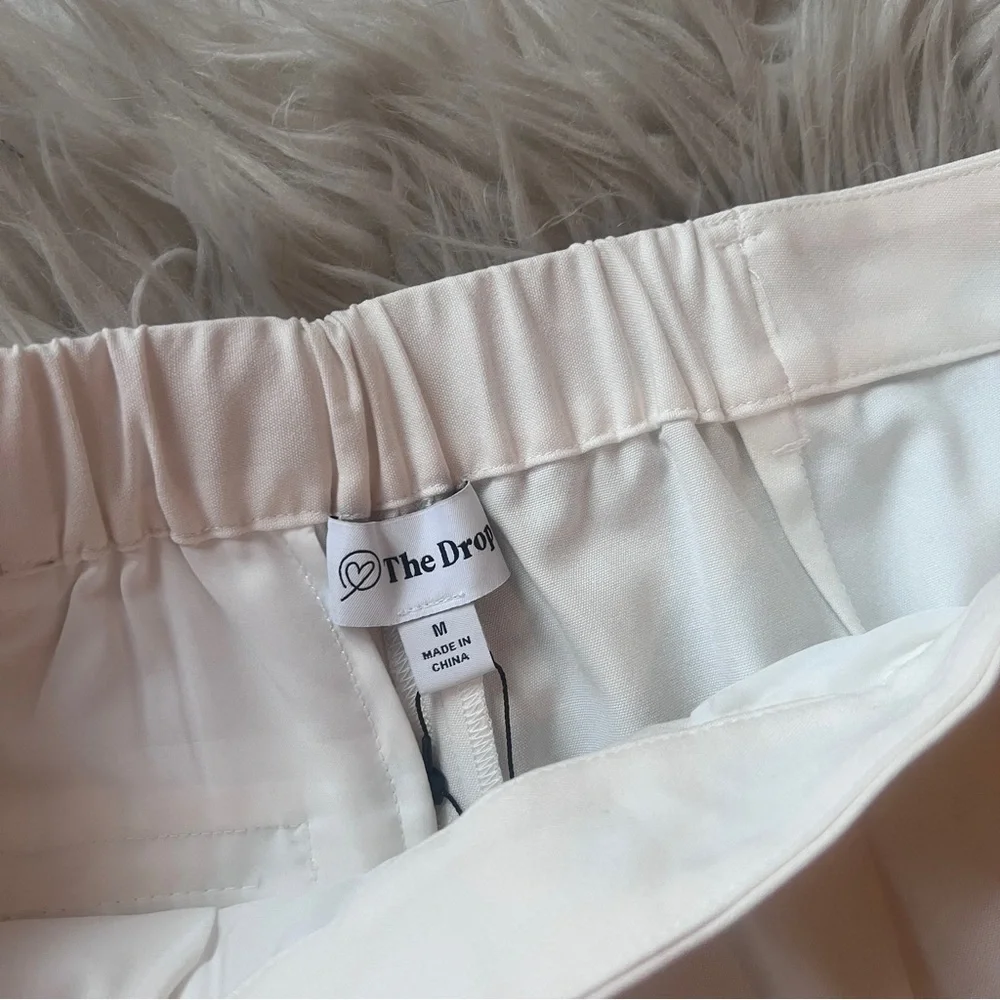 Ivory Pleated High Waist Straight Trousers - Picture 14 of 16